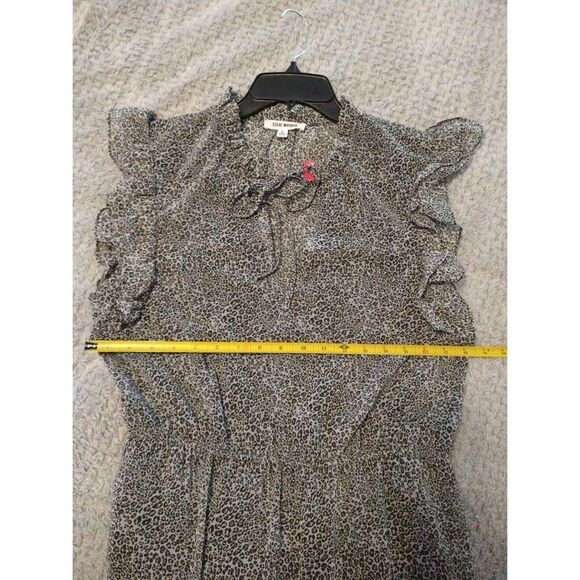 Steve Madden midi ruffled sleeve Large leopard print dress Feminine Boho Cottage - Picture 10 of 10